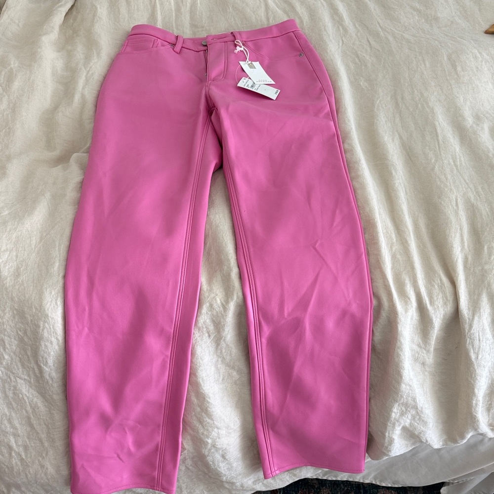 Good American Vibrant Pink Straight Leg Jeans